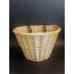 Bicycle Front Basket | Wicker Bike Storage| Straps | Hang | 10x13 | VTG Style